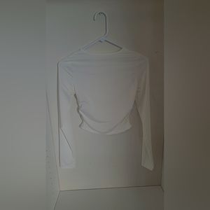 Juniors small white long sleve top